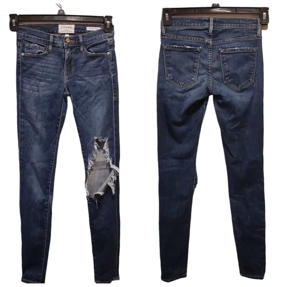 FRAME ~ Denim Size 25 Jeans Le Skinny De Jeanne Laurel Wash Light Distressed